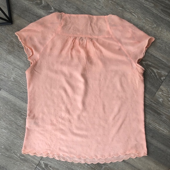 Anthropology Maeve peach scalloped top - Picture 3 of 8